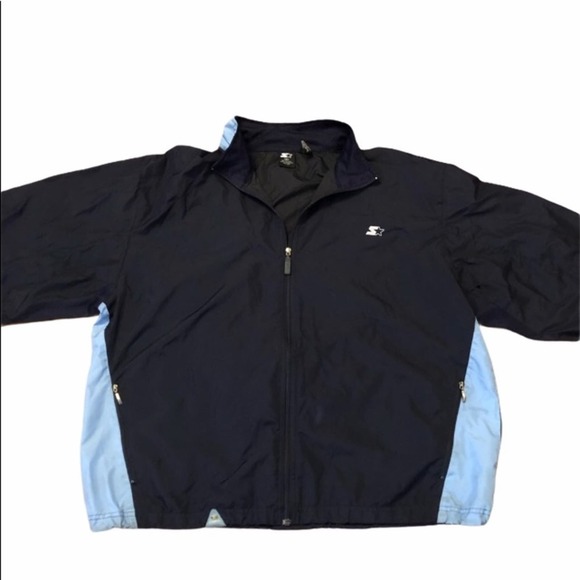 Y2K Starter 80s windbreaker pouch jacket XL Blue - Picture 1 of 14